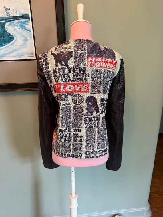 Custo Barcelona Jacket, Y2K Custo Barcelona, Y2K Jacket, Y2K Motorcycle Jacket, Snake Print Jacket, Baseball Jacket | Size 40, Small