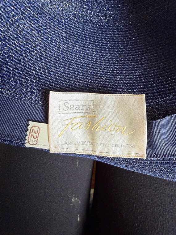 Vintage Hat, Straw Hat, Blue Hat, Sears, Summer H… - image 10