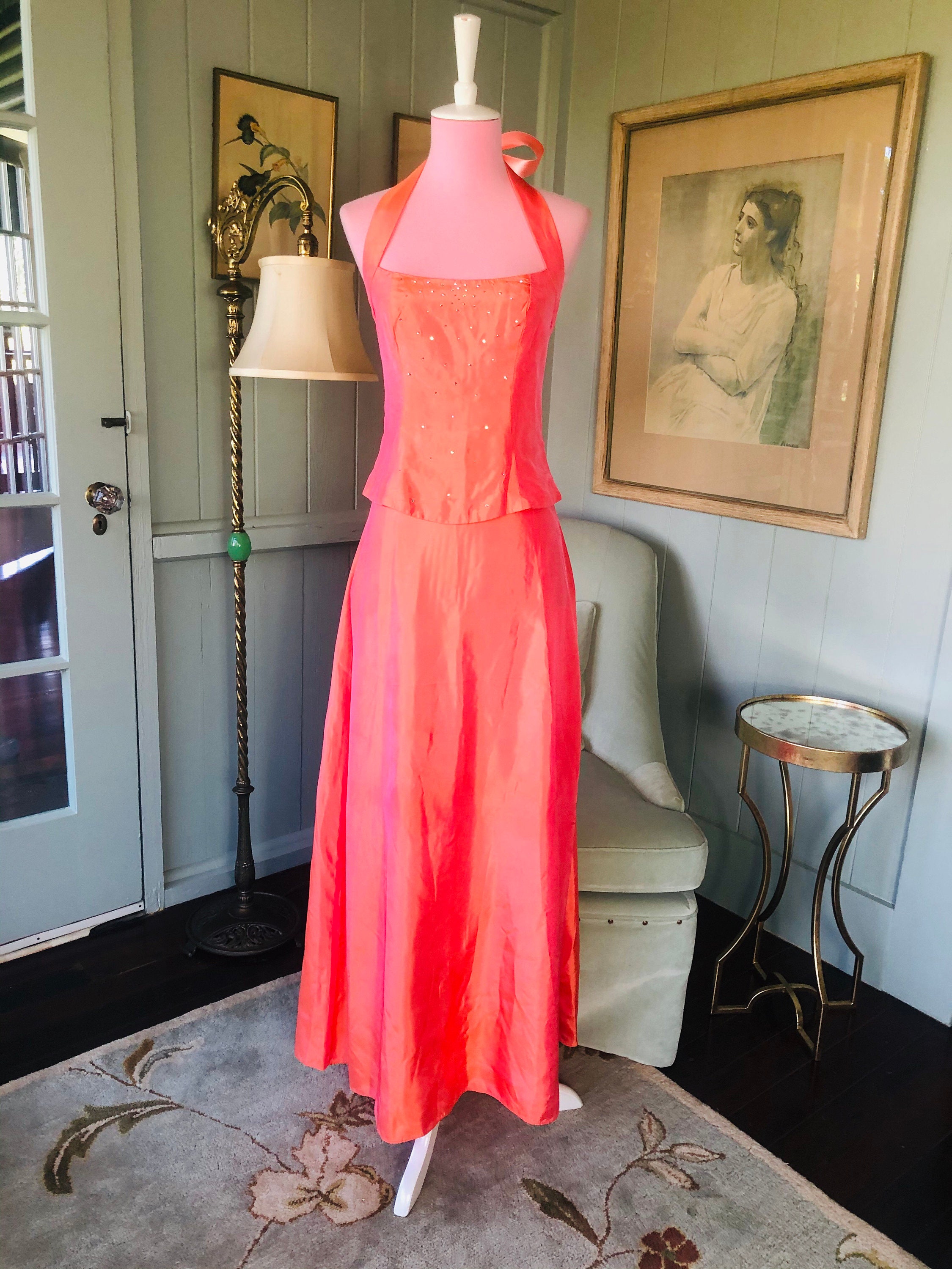 90s Prom Dress, 90s Prom Gown, 30s Style Dress, 90s Does 30s, 90s Theme  Party, Vintage Prom Dress, Slip Dress, 30s Dress | Small