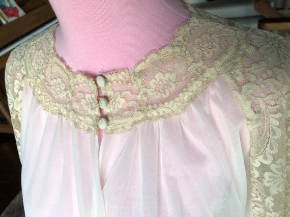 Peignoir, 50s Peignoir, Dressing Gown, Nylon Nigh… - image 7