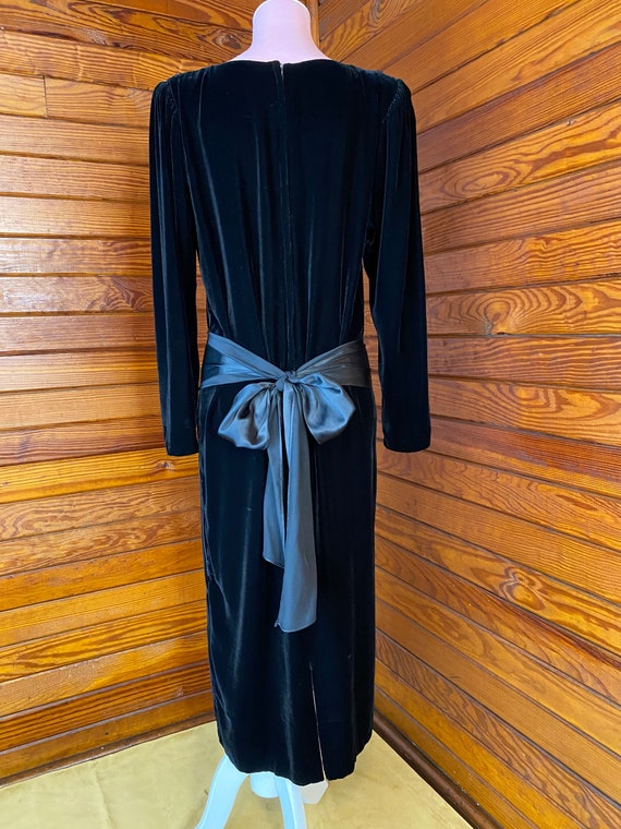 Velvet Dress, Jessica McClintock, 80s Ruffle Dres… - image 7