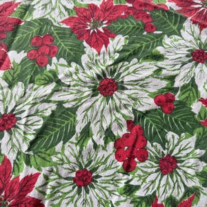 Tecido de Natal Vintage, Toalha de Mesa Barkcloth, Natal Vintage, Toalha de Mesa Vintage, Tecido de Natal Vintage, Shabby Chic