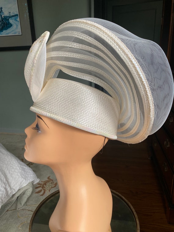 Vintage Hat, Straw Hat, Picture Hat, White Hat, W… - image 6