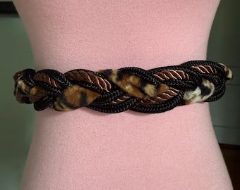 Vintage Women’s Belt, Leopard Belt, Evening Belt, 80s Belt, Disco Belt, Vintage Belt, Festival Belt, Formal Belt, Art Belt || Size Medium