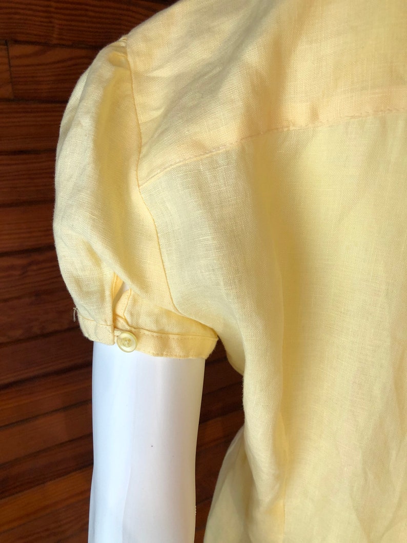 Linen Blouse, Linen Top, Vintage Linen, Vintage Cotton Blouse, Linen Shirt, Brooks Brothers Medium image 10
