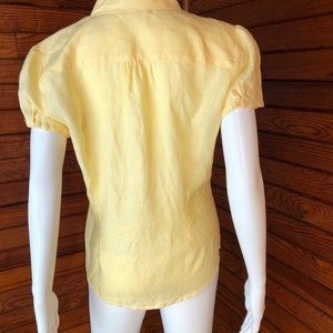 Linen Blouse, Linen Top, Vintage Linen, Vintage Cotton Blouse, Linen Shirt, Brooks Brothers Medium image 5
