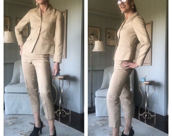 Silk Suit, Pantsuit, 80s Suit, Silk Jacket | Medium