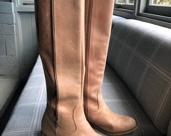 Knee High Boots, Buckskin Leather Boots, Boho Boots, like Frye Boots | Size 5