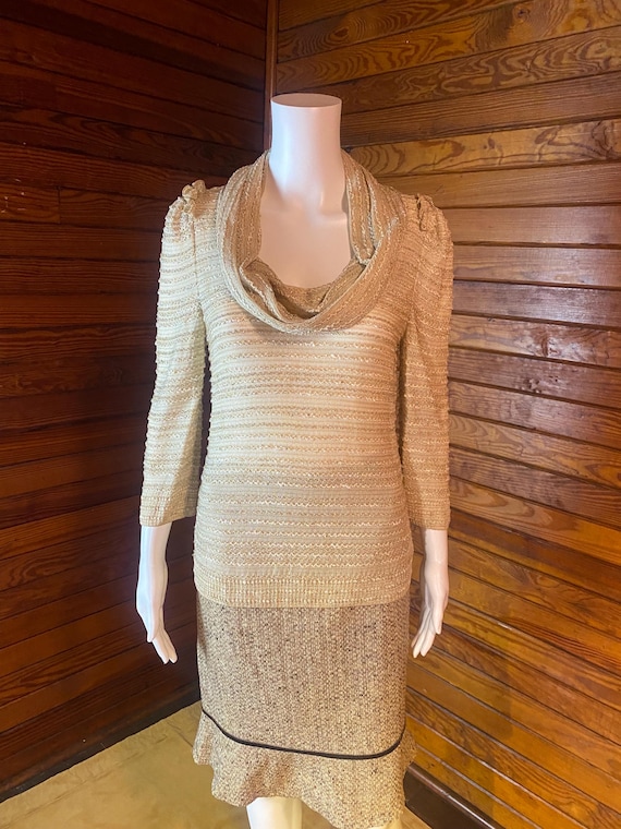 St John Sweater, St John Gold Sweater, Vintage St John, 80s St John Sweater, 80s Designer, 1980s St John, Vintage Knit | Small