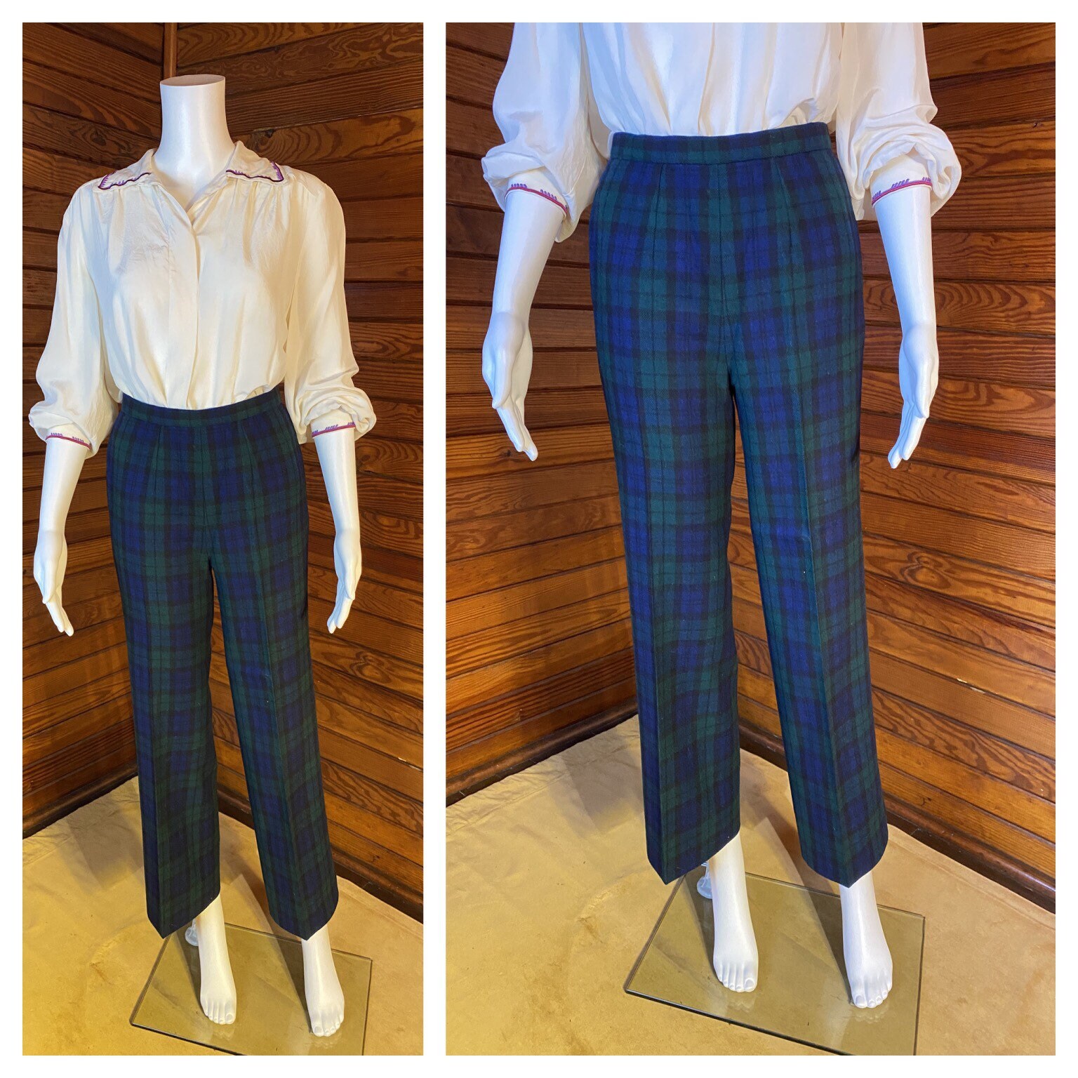 MONSE】NAVY Vintage Plaid Trouser pants MONSE】NAVY Vintage Plaid