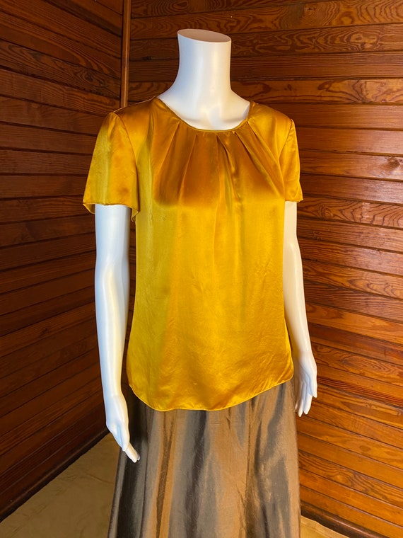 Silk Blouse, Silk Shirt, Liquid Satin, Satin Blouse, Silk Top, Bias Silk Top, Bias Top | Medium