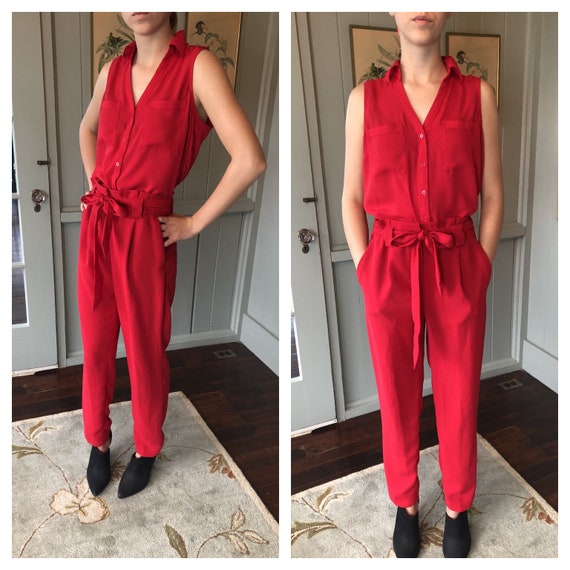 Pantsuit, Womens Suit, High Waist Pants, 80s Pants