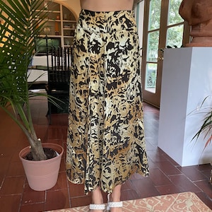 Silk Skirt, Velvet Silk Skirt, Animal Print Skirt, Silk Dress, Animal Print Dress, Bias Cut Skirt, Velvet Burn Out Skirt | Medium