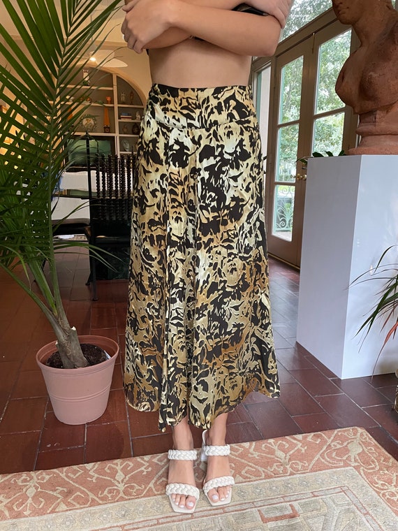 Silk Skirt, Velvet Silk Skirt, Animal Print Skirt… - image 2