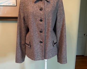 Wool Blazer, Pendleton Blazer, Tweed Wool Blazer, Black Wool Blazer, Pendleton, 80s Jacket, 90’s Jacket, 90s Blazer | Size 14, L