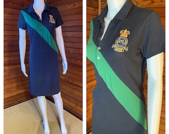 Ralph Lauren Dress, Preppy Dress, Polo Dress, Shirt Dress, Sporty Dress, Polo Shirt, Ralph Lauren Polo | Large