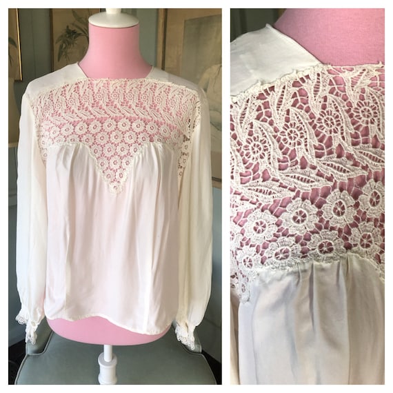 40s Blouse, 40s Shirt, White Shirt, White Blouse,