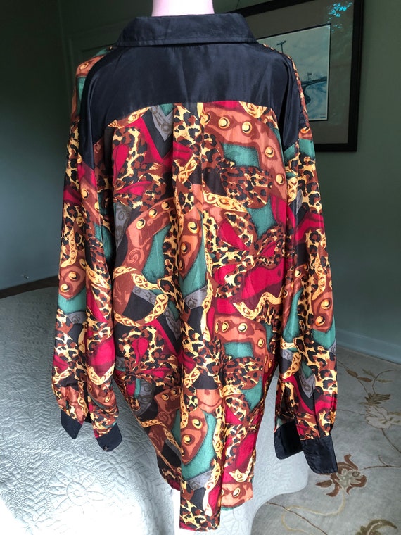 Silk Blouse, Satin Blouse, Leopard Print Blouse, … - image 8