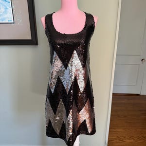 slim fit dress slacks Black & Gold Two Tone Chevron Detail Sequin Maxi Dress – LuvForever Fashion main image 1