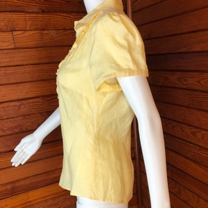 Linen Blouse, Linen Top, Vintage Linen, Vintage Cotton Blouse, Linen Shirt, Brooks Brothers Medium image 7