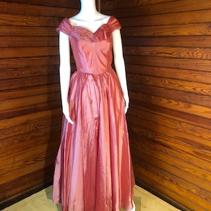 50s Dress, 50s Gown, Vintage Gown, Rockabilly Gown, 1950s Prom Dress, Taffetta Evening Gown, Princess Ball Gown | Small XSmall