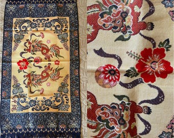 Tapiz, chino, tapiz asiático, tapiz de brocado, pared de brocado, chinoiserie, tapiz vintage, revestimiento de pared asiático
