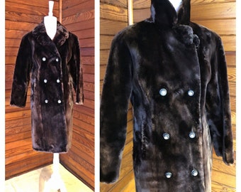Vintage Fur Coat, 40s Fur Coat, Swing Coat, 50s Fur Coat, 40s Swing Coat, 40s Coat,  | Small