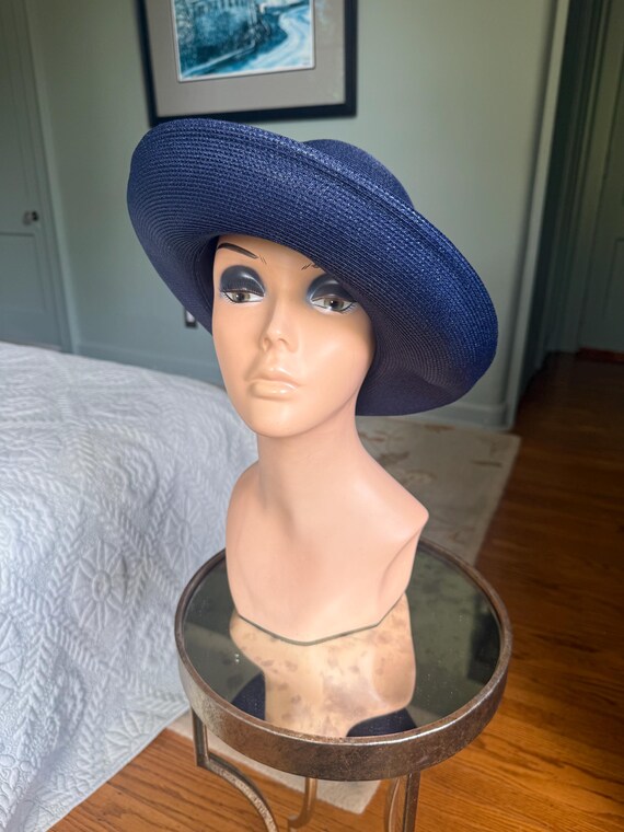 Vintage Hat, Straw Hat, Blue Hat, Sears, Summer H… - image 2