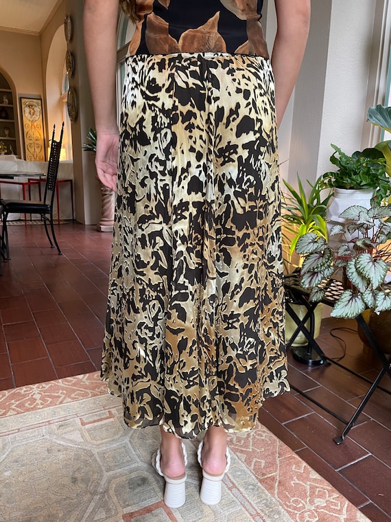 Silk Skirt, Velvet Silk Skirt, Animal Print Skirt… - image 9