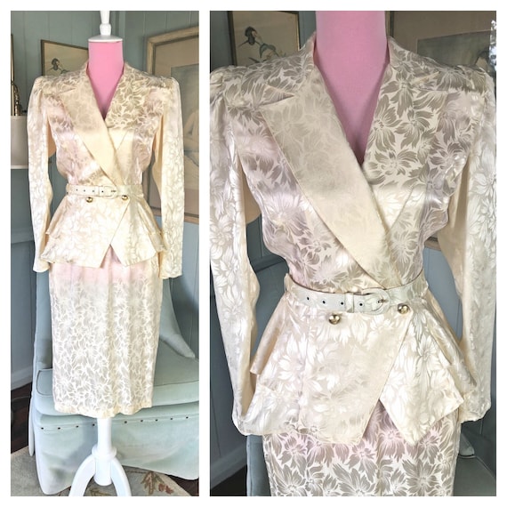 Silk Suit, 80s Suit, Silk Dress, 80s Cocktail Dres