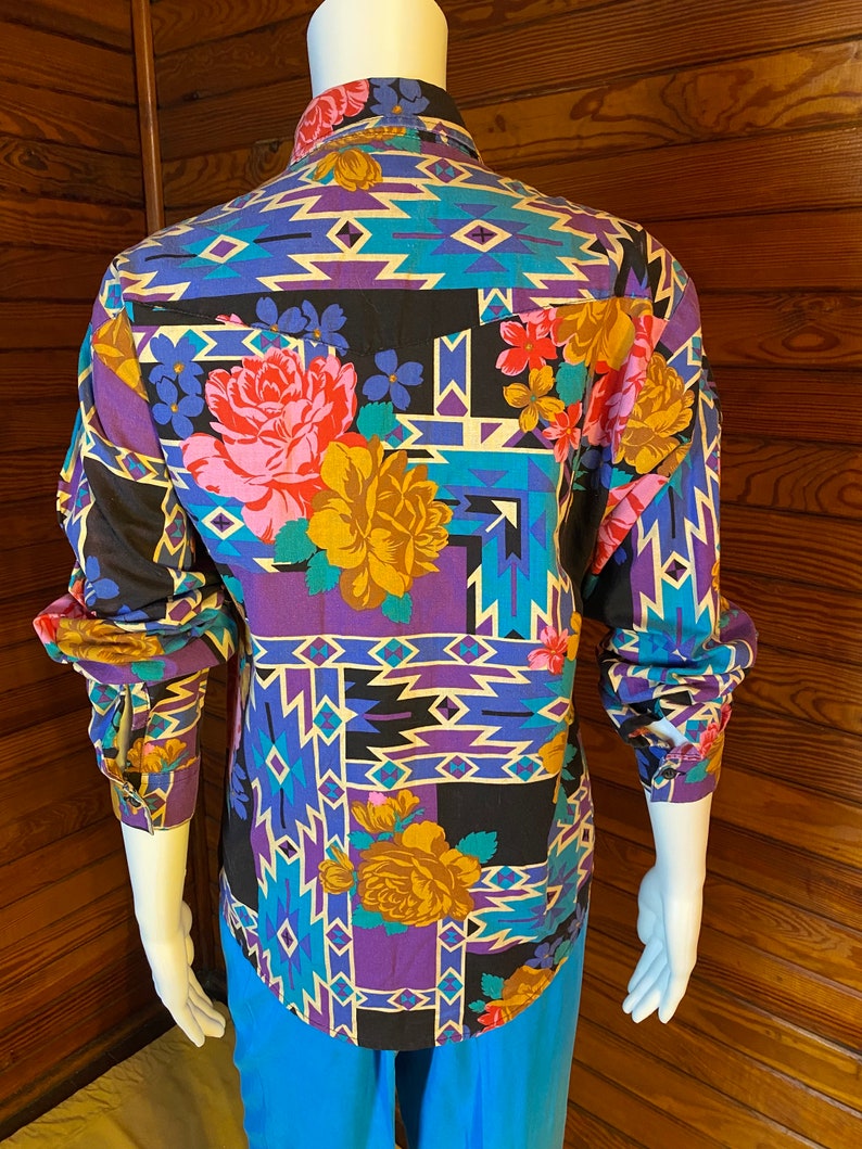 Vintage Western Shirt, Wrangler Shirt, 80s Western Shirt, Cowgirl Shirt, Prairie Shirt, Vintage Wrangler, Womens Western Shirt Small image 9