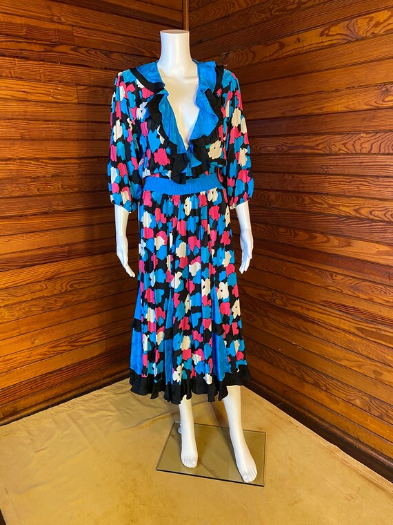 diane freis silk dress Diane Freis Dress, Silk Diane Freis Dress, Silk Dress, 80s Silk Dress, Silk  Floral Dress, Freis Dress, Festival Dress | One Size