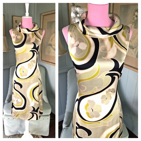 Mod Dress, Silk Dress, 60s Mini Dress, 60s Mod Dre