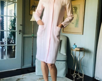 Linen Dress, Linen Coat, 80s Dress, Button Up Dress, Womens Linen Dress | Small