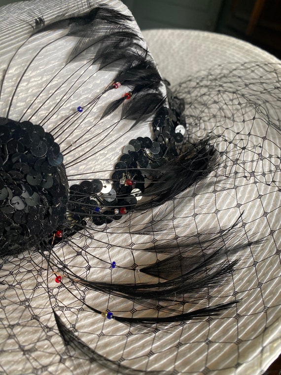 Vintage Hat, Straw Hat, Picture Hat, White Hat, W… - image 9