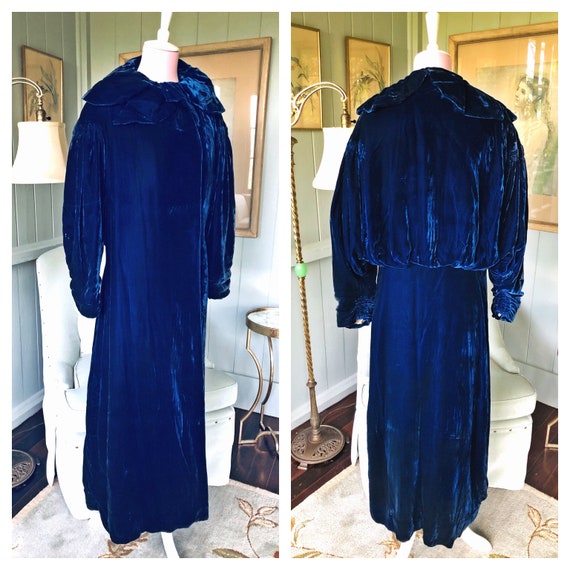 Opera Coat, 1920s Coat, Flapper, Erte, Blue Velvet