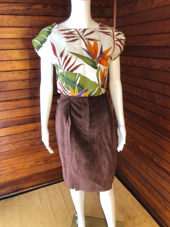 High Waisted Skirt, Leather Skirt, Suede Skirt, B… - image 3