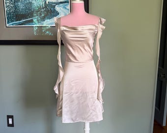 Abito stile anni '30, abito Y2K, abito sottoveste, abito con taglio sbieco, abito sottoveste anni '90, abito da sera vintage, abito anni '30 / XS