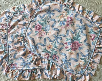Vintage Pillowcase, Pair, Vintage Shams, Cottagecore Bedding, Vintage Linens, French Linens, Laura Ashley Bedding | Standard