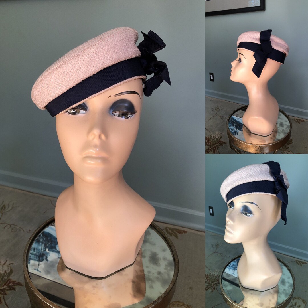 Vintage Beret Vintage Beret Pink Beret 50s Pillbox Hat 50s Etsy