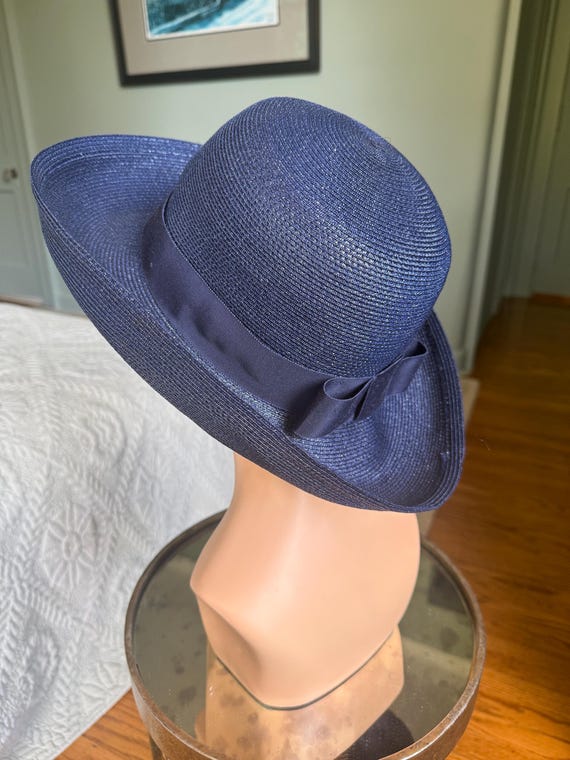 Vintage Hat, Straw Hat, Blue Hat, Sears, Summer H… - image 6