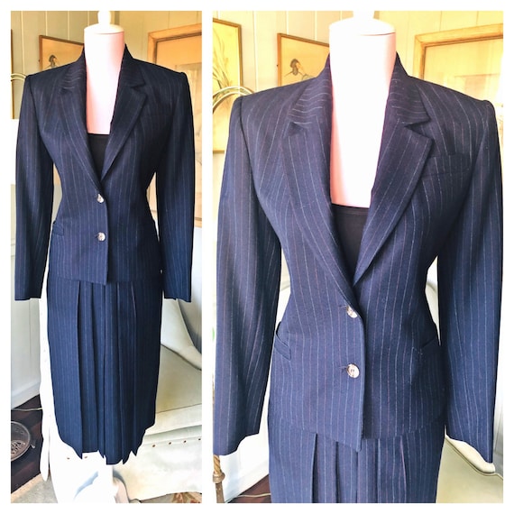 40s Style Suit, Women's Suit, 80s Power Suit, Wool