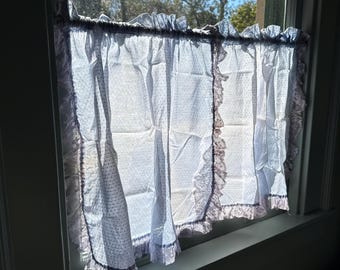 Vintage Curtains, Pair, Vintage Swiss Dot, Sheer Cotton Curtains, Lace Curtains, Cottagecore Curtains, Vintage Drapes, Vintage 40s 50s