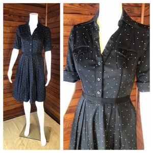 Pin Up Dress, Rockabilly Dress, Goth Dress, Polka Dot Dress, 50s Dress, Skater Dress, Shirtwaist Dress, 50s Style Dress | XSmall