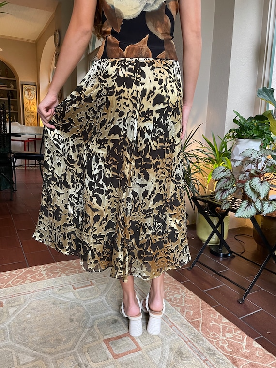 Silk Skirt, Velvet Silk Skirt, Animal Print Skirt… - image 10