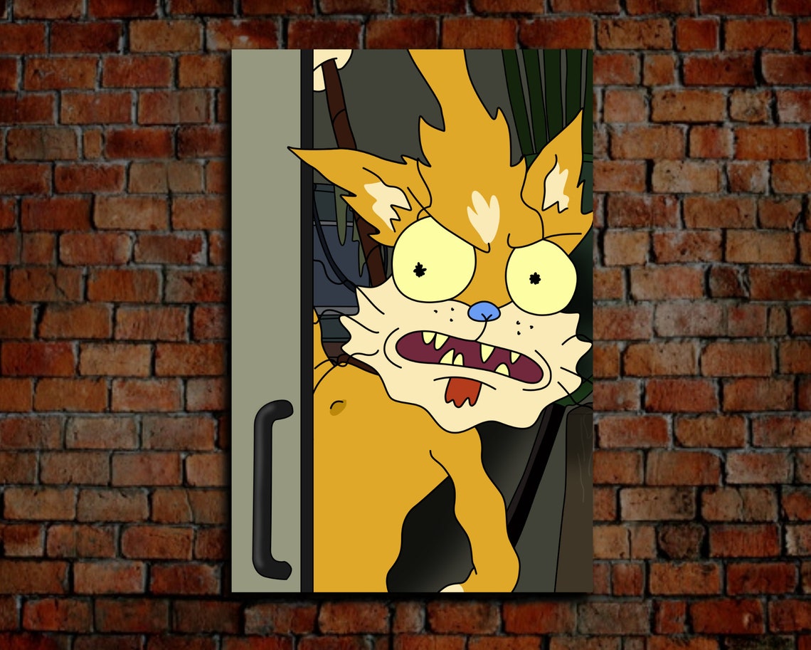 Squanchy Squanching Rick And Morty Poster Print Canvas Wrap Etsy