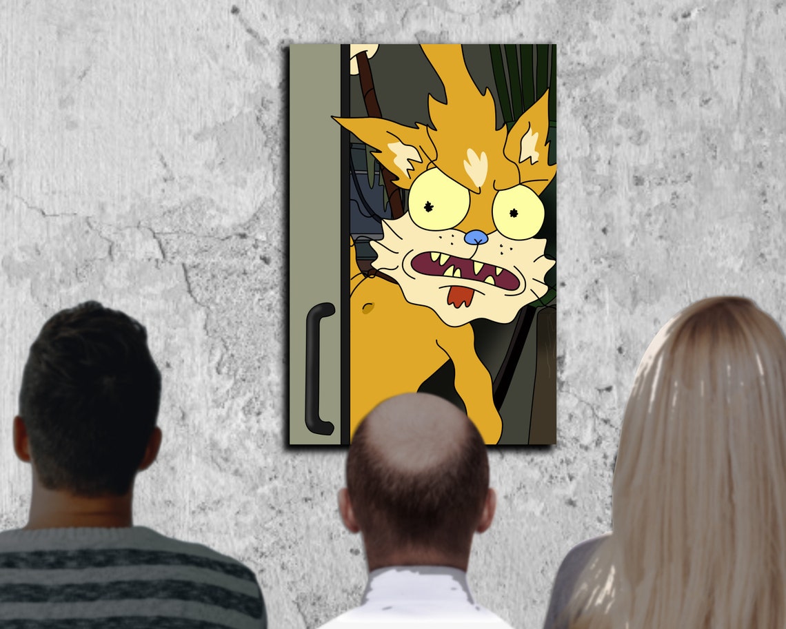 Squanchy Squanching Rick And Morty Poster Print Canvas Wrap Etsy