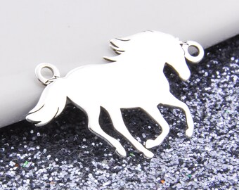 Horse connector, sterling silver 925 charm