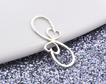 Infinity connector, sterling silver 925 charm