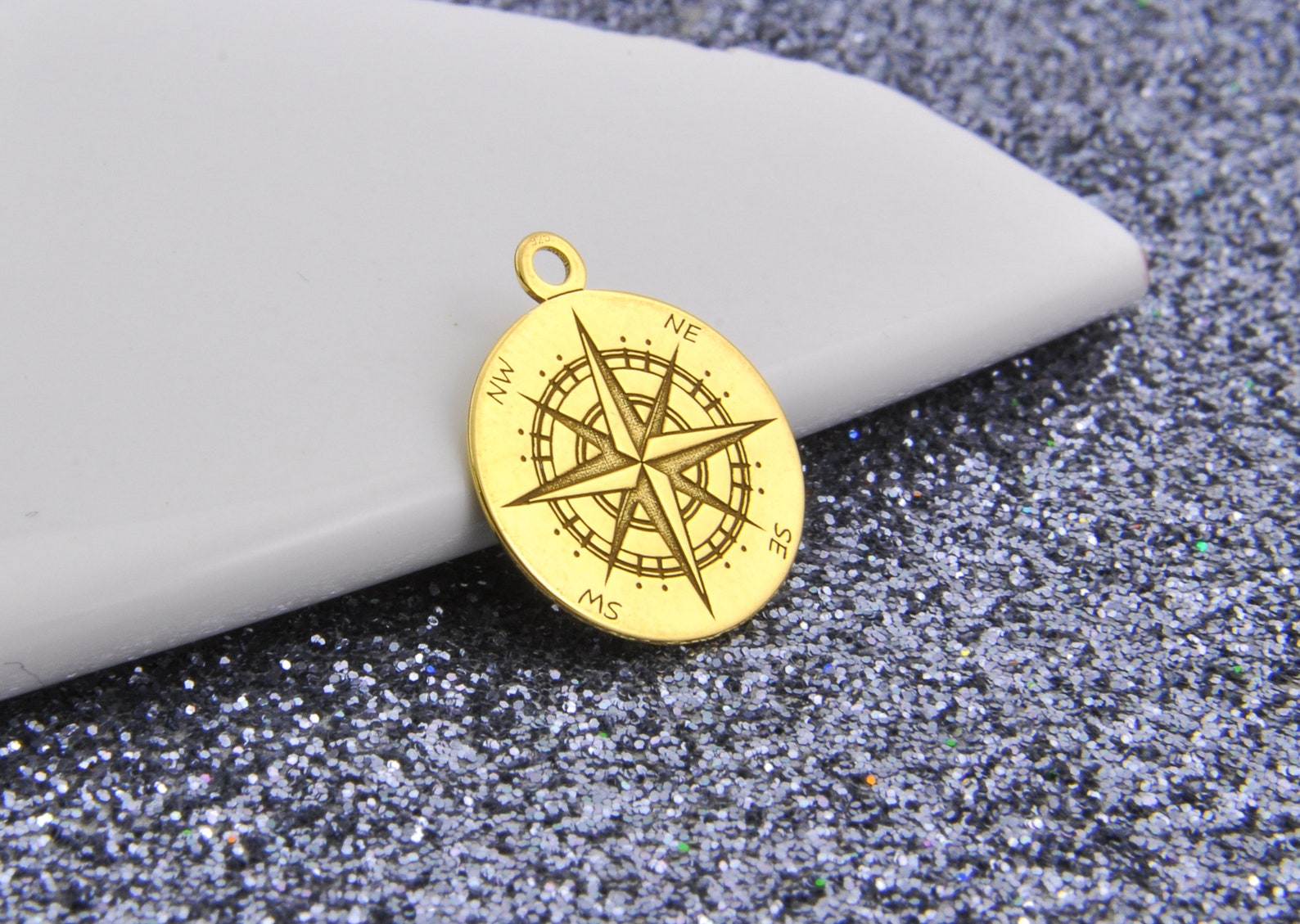 Sterling Silver 925 Pendant Compass Pendant Compass Charms Etsy